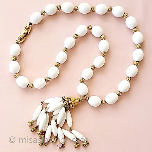 （画像用） Trifari　 トリファリ タッセル白金ネックレス