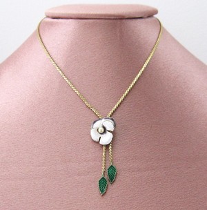 （画像用） アンティーク　 パンジーすみれネックレス