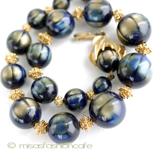 （画像用） Trifari　 トリファリ ネイビー　ネックレス