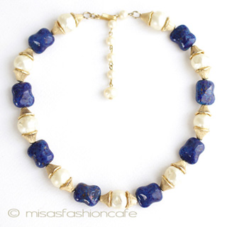 （画像用） Ｔｒｉｆａｒｉトリファリ　ネックレス バロックパールｘラピス