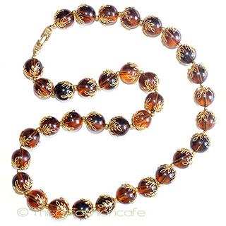 （画像用） Trifari　 トリファリ 金葉べっ甲ネックレス