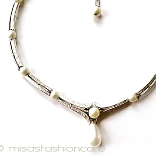 （画像用） ヴィンテージネックレス トリファリ　パール