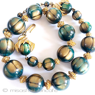 （画像用） Trifari　 トリファリ グリーン　ネックレス