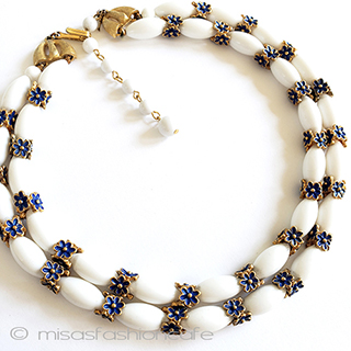 （画像用） Trifari　 トリファリ 青花２連ネックレス