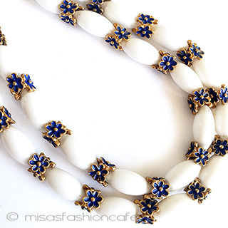 （画像用） Trifari　 トリファリ 青花２連ネックレス