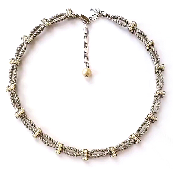 （画像用） ヴィンテージネックレス トリファリ　パール