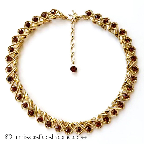 （画像用） ヴィンテージネックレス トリファリ　クリスタル