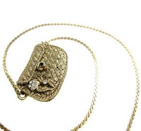 （画像用） アンティーク　 かごバッグ ネックレス