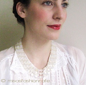 （画像用） Trifari　トリファリ　 　3連グラス ネックレス