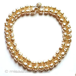 （画像用） ヴィンテージアクセサリー バロックパール　２連