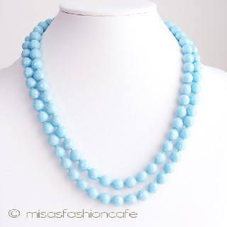 （画像用） Castlecliff ブルーガラス 豪華２連　ネックレス