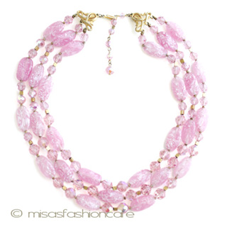 （画像用） Ｔｒｉｆａｒｉ　 トリファリ アートガラス３連ネックレス