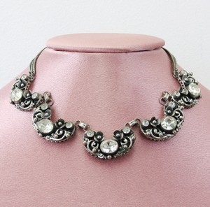 （画像用） アンティーク豪華ネックレス 透かしシルバーフラワー