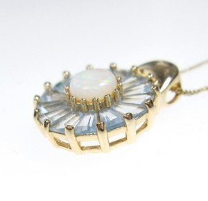 （画像用） オパール＆アクアマリン ネックレス