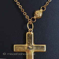 （画像用） イタリア製　モザイク 　花の十字架ネックレス