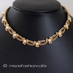 （画像用） Trifari　トリファリ パール・リボン ネックレス