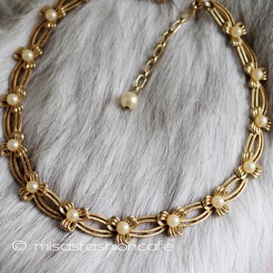 （画像用） Trifari　トリファリ パール・リボン ネックレス