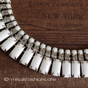 （画像用） ヴィンテージアクセサリー ミルクガラス　ネックレス