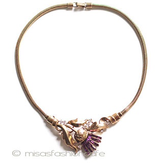 （画像用） Trifari　トリファリ 希少 アザミの花　ネックレス