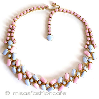 （画像用） ベビーピンク＆ブルー パステル　 ネックレス