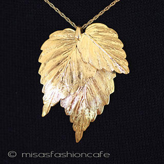 （画像用） Trifari　 トリファリ 金葉　ネックレス