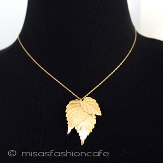 （画像用） Trifari　 トリファリ 金葉　ネックレス