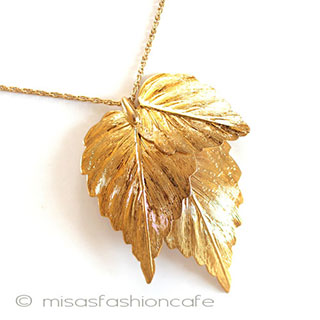 （画像用） Trifari　 トリファリ 金葉　ネックレス
