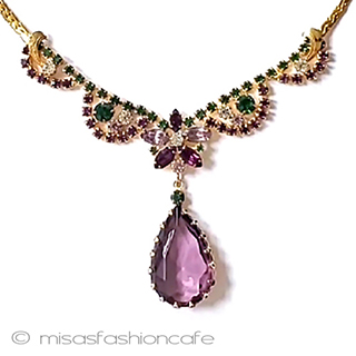 （画像用） ヴィンテージジュエリー クリスタル　ネックレス