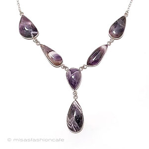 （画像用） アンティークネックレス 天然石　アメジスト