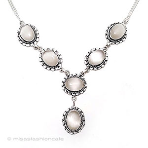 （画像用） ヴィンテージネックレス 天然石　キャッツアイ