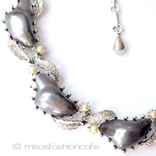 （画像用） ＣＯＲＯ　ネックレス バロックパール　銀葉