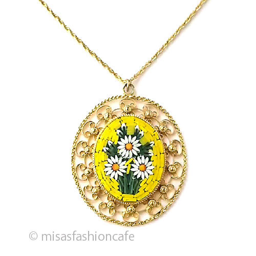 （画像用） ヴィンテージジュエリー デイジーのお花モザイク