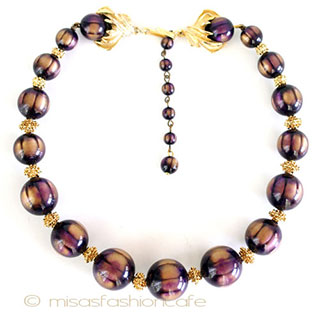 （画像用） Trifari　トリファリ パープル　ネックレス