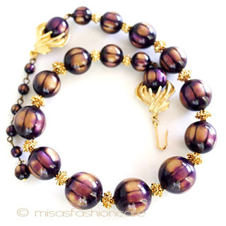 （画像用） Trifari　トリファリ パープル　ネックレス