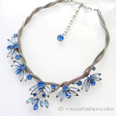 （画像用） ブルーガラスネックレス