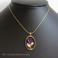 （画像用） パンジー・スミレ ネックレス