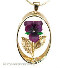 （画像用） パンジー・スミレ ネックレス