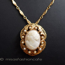 （画像用） Florenza シェルカメオ ネックレス兼ブローチ