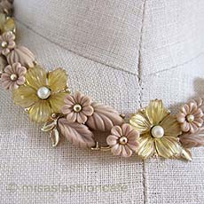 （画像用） ミルクティー花ネックレス