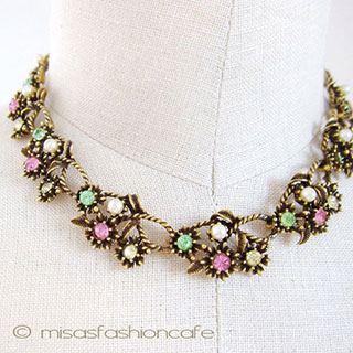 （画像用） Coro コロ　ネックレス パール＆RS フラワー