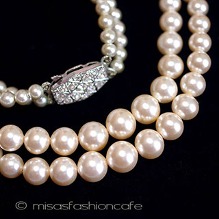 （画像用） 英国製　アンティーク パール２連　ネックレス