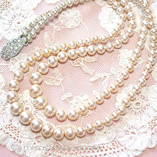 （画像用） 英国製　アンティーク パール２連　ネックレス