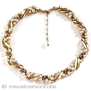 （画像用） Trifari　 トリファリ パール花ネックレス