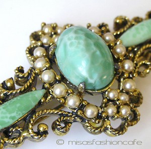 （画像用） ガラス＆パール　ブローチ