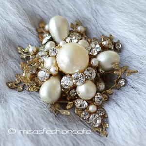 （画像用） DeMario NY　ブローチ バロックパール 花