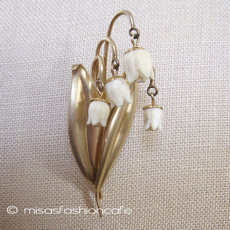 （画像用） 象牙アイボリー 12Kgf Winardすずらんブローチ