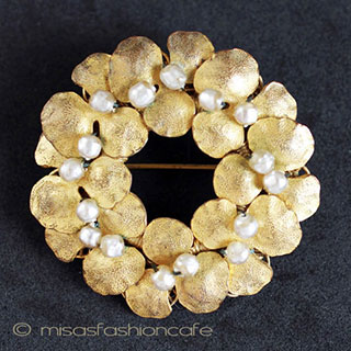 （画像用） Miriam Haskell ハスケル すみれ ブローチ