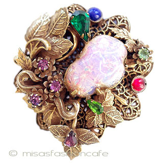 （画像用） アンティーク　フローラル ブローチ兼ペンダント