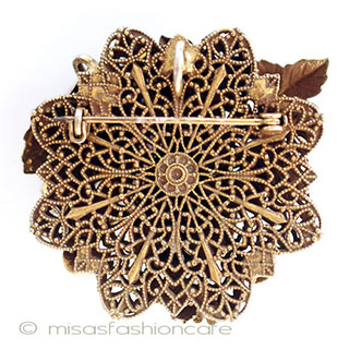 （画像用） アンティーク　フローラル ブローチ兼ペンダント