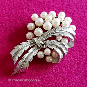 （画像用） ヴィンテージアクセサリー トリファリ　パールりぼん